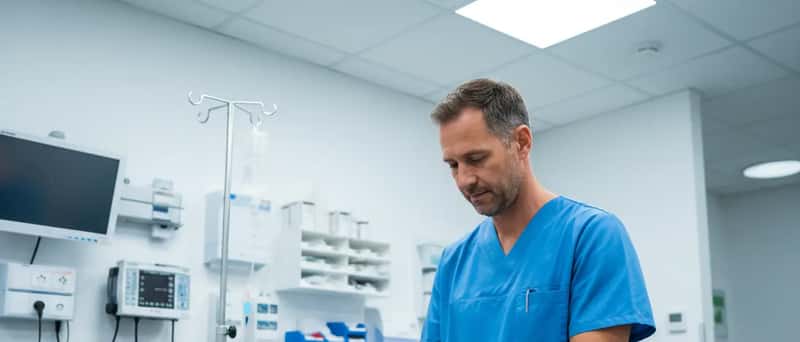 Dierenarts onderzoekt een tabby kat op een onderzoekstafel in een Nederlandse spoedkliniek