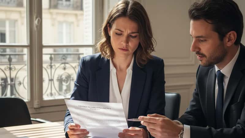Worker and employment attorney reviewing a non-compete agreement at a Portland, Oregon law firm consultation table