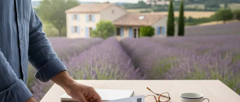 Dokumenter, kalkulator og kaffekopp på et lyst eikebord under planlegging av privatøkonomi