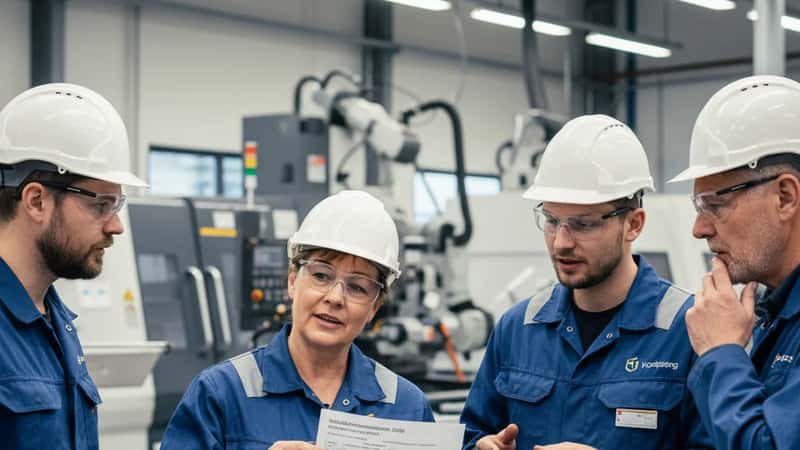 Norsk tillitsvalgt i Kongsberg verksted forklarer lønnsbestemmelsene i Industrioverenskomsten 2026