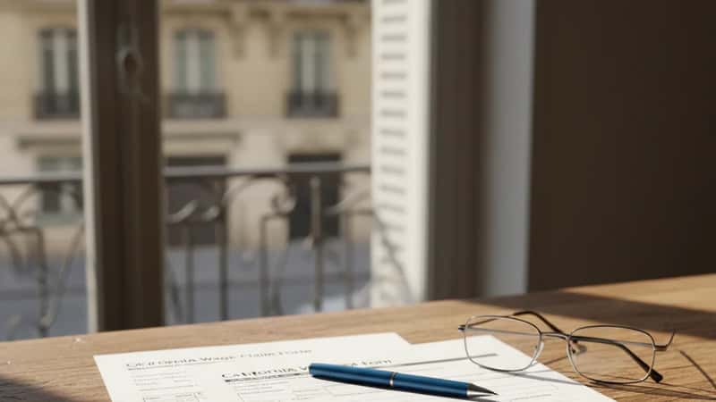 California wage claim form and timesheet laid out for a DLSE overtime claim filing