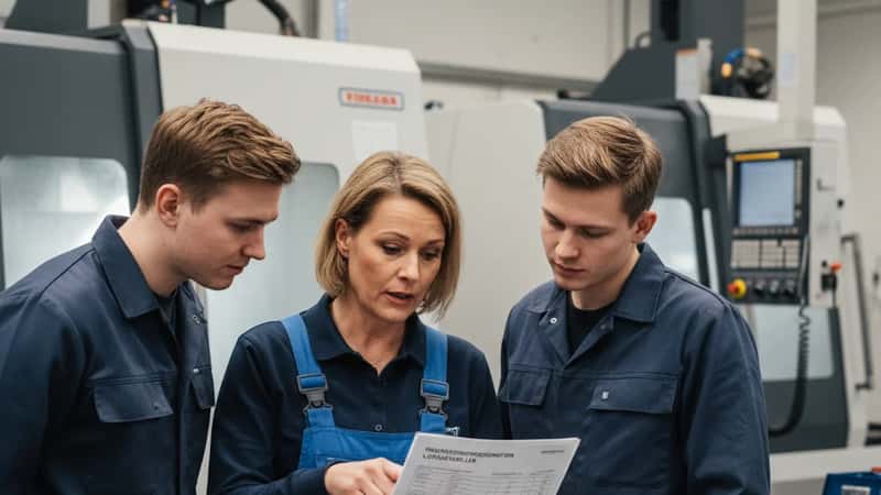 Norsk tillitsvalgt i Stavanger verksted forklarer lønnsregulering under Industrioverenskomsten til kollegaer