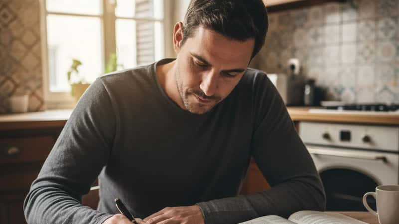Père français à Strasbourg rédigeant une lettre recommandée à son employeur pour faire valoir ses droits au congé de naissance 2026