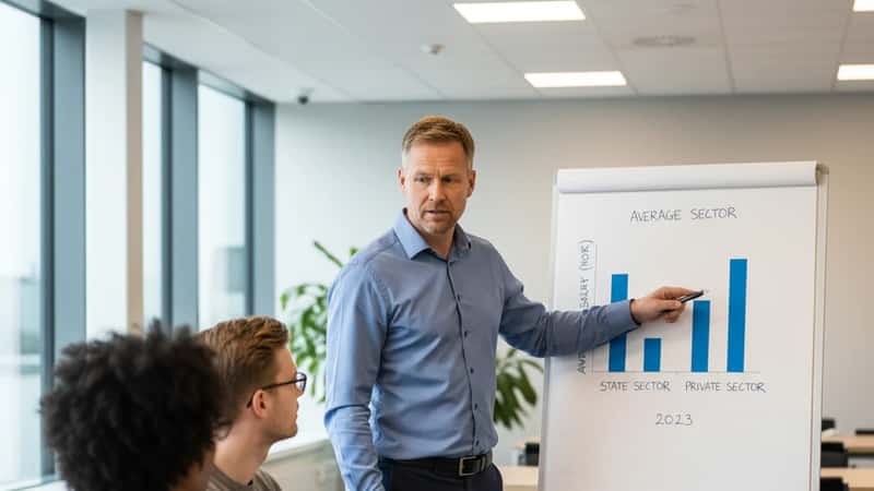 HR-spesialist i statlig kontor i Stavanger sammenligner lønnssatser mellom offentlig og privat sektor