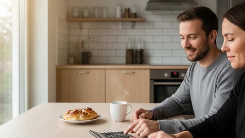 Remontin hintatarjous ja laskin suomalaisen kodin keittiöpöydällä budjetointia varten