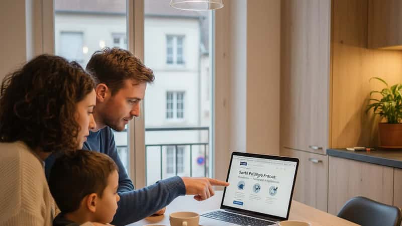 Famille à Rennes consultant un site de santé publique sur le hantavirus