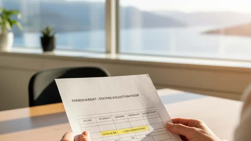 HR-leder gjennomgår feriedagssammenligningstabell for statlige avtaler i Bergen