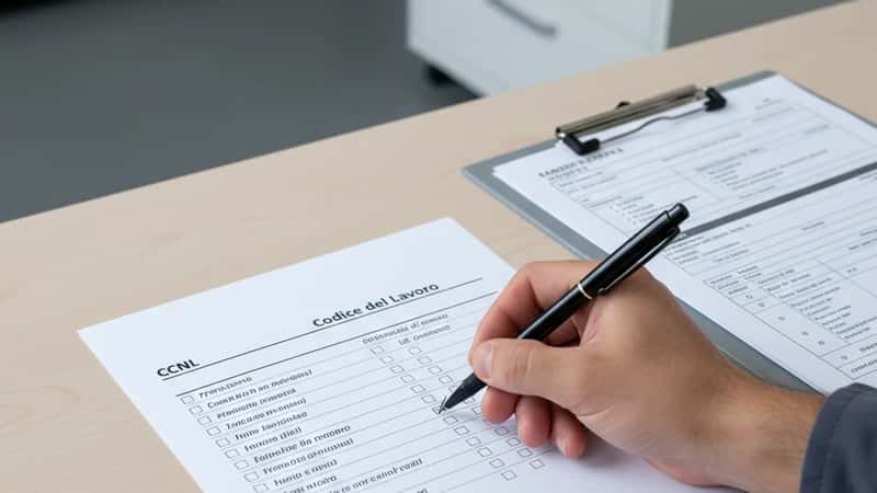 Responsabile HR in un ufficio cantiere a Milano confronta calendario ferie con il CCNL Edilizia