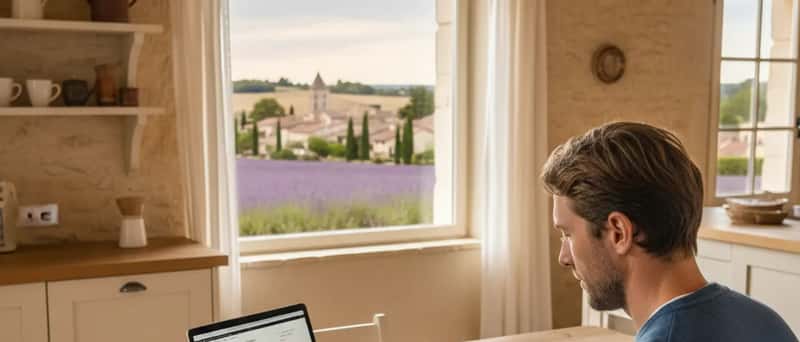 Norsk katteeier sammenligner katteforsikring på bærbar PC med katten ved siden av på kjøkkenbordet