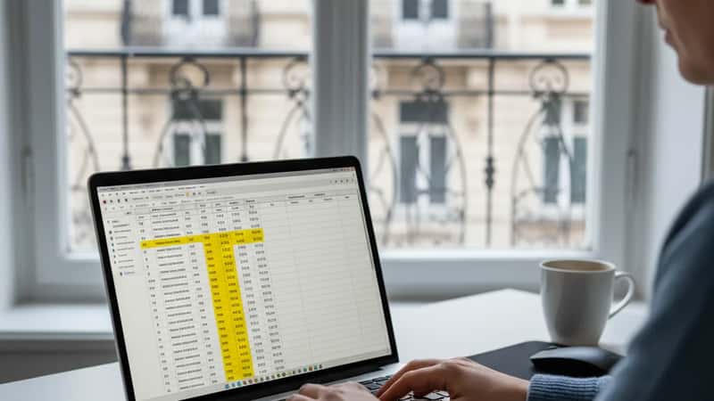 HR-koordinator verifierar OB-timmar i tidrapportsystem på kontor i Göteborg