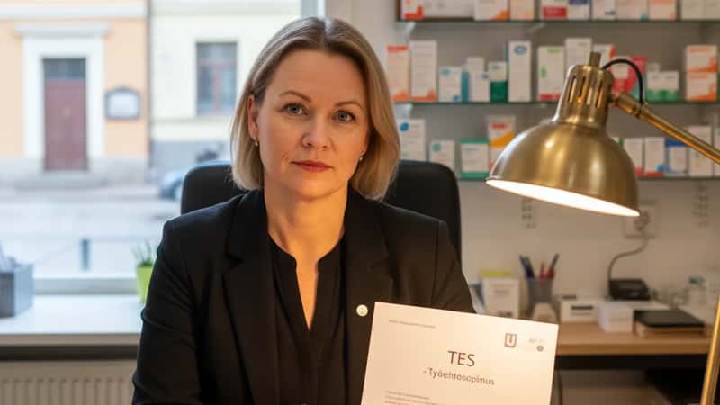 Farmaseutti vertaa liittojäsenkorttia ja TES-sopimusta Turussa