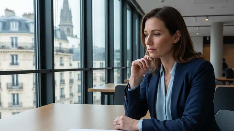 Professional in a Wichita Kansas tech company comparing non-compete and trade secret agreements side by side at a modern desk