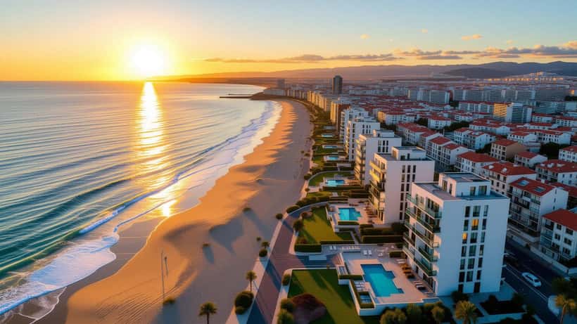 Vista aérea da cidade de Matosinhos junto ao mar em 2026
