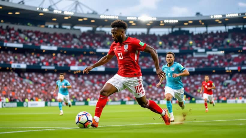 Franse international in actie op het voetbalveld tijdens een interland in 2026