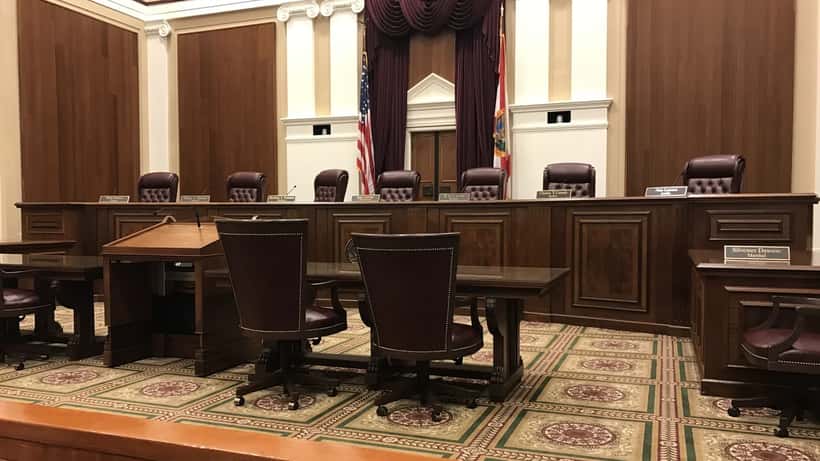 Interior of the Florida Supreme Court courtroom in Tallahassee where Wade Wilson's appeal was rejected
