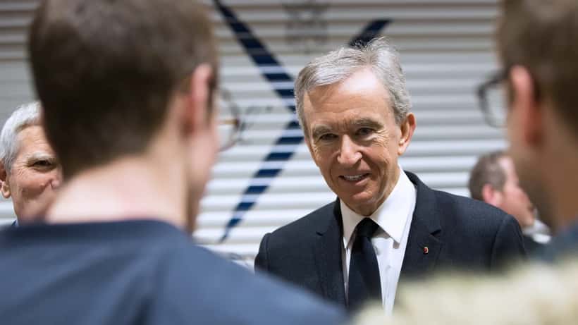 Bernard Arnault PDG de LVMH lors d'une conférence en 2017