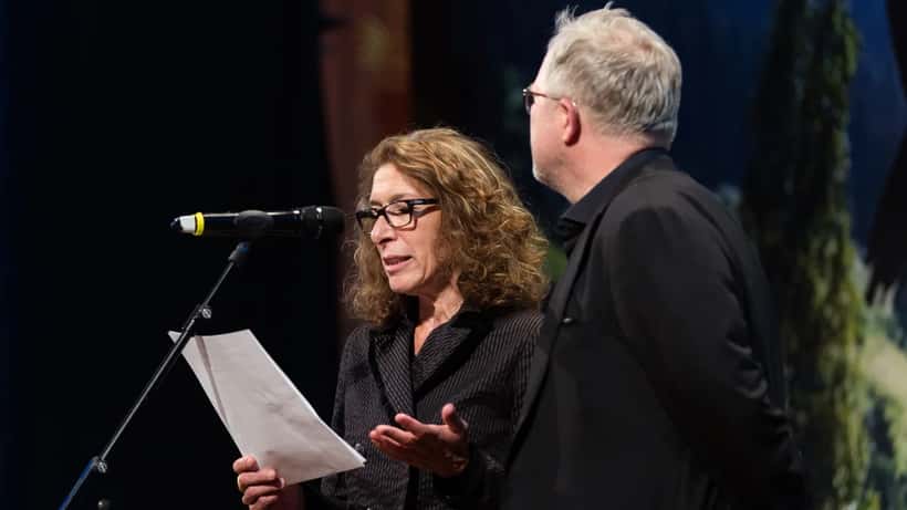 Harald Krassnitzer und Adele Neuhauser bei einem öffentlichen Event in Wien