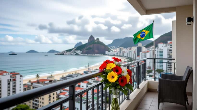 Varanda de hotel em área urbana do Brasil, símbolo de responsabilidade civil em acidentes hoteleiros