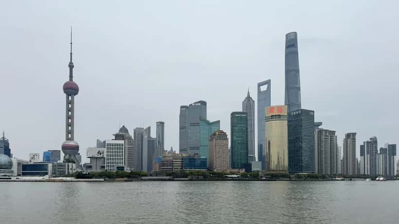 Shanghai financial district skyline showing China's major economic center