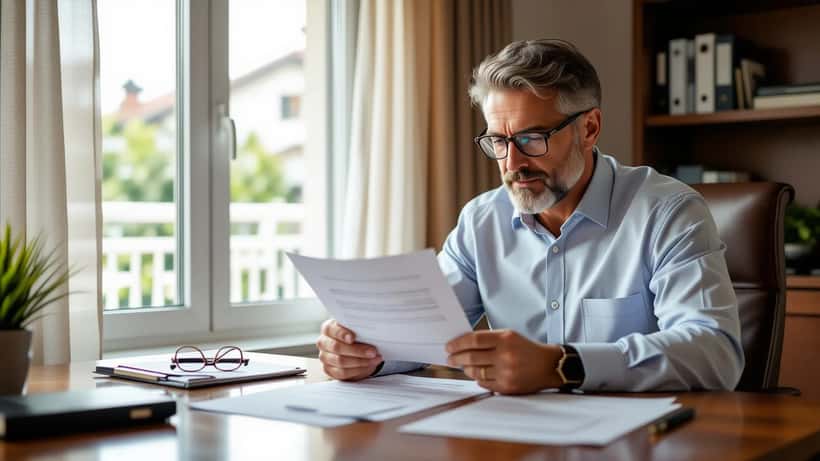 Professionnel canadien consultant son testament et ses documents de planification successorale