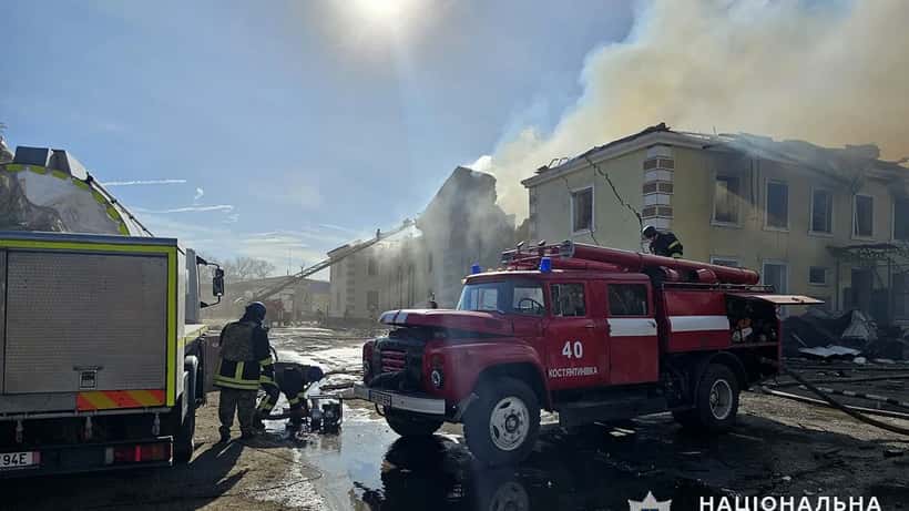 Kostiantynivka järnvägsstation efter bombning, Ukraina 2024