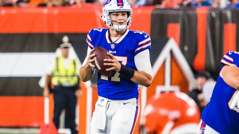 Josh Allen Buffalo Bills quarterback in action on the field