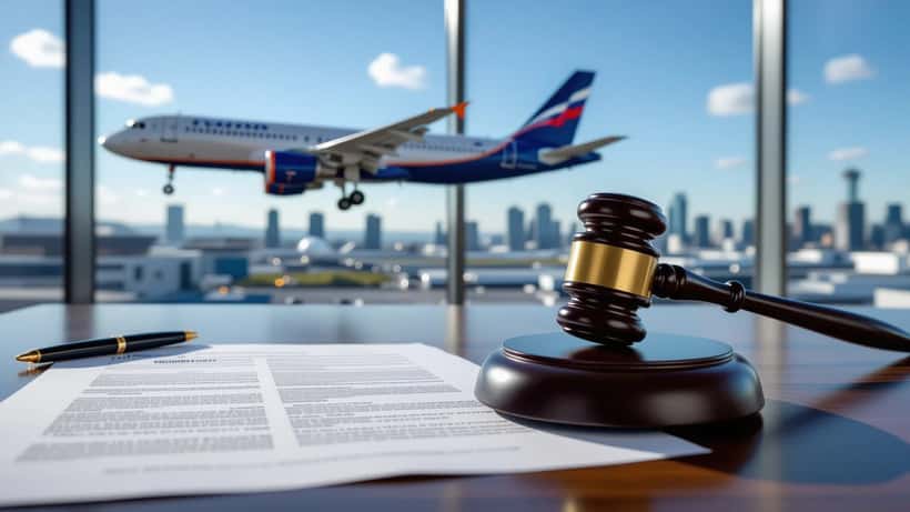 Gavel, legal documents and airplane silhouette representing airplane crash legal claims in Australia 2026