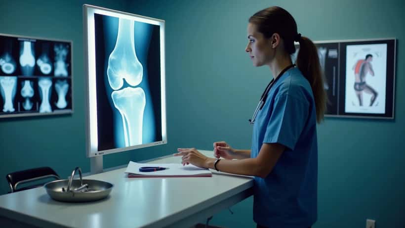 Chirurgien orthopédiste révisant une IRM du genou dans une clinique de médecine sportive à Montréal