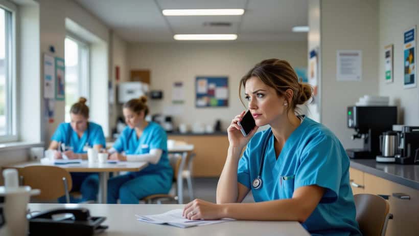Ukrainsk sykepleier i norsk sykehus ser bekymret på telefonen etter Lavrovs krigstale