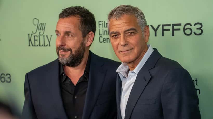 Adam Sandler and George Clooney at Jay Kelly Netflix film premiere 2026