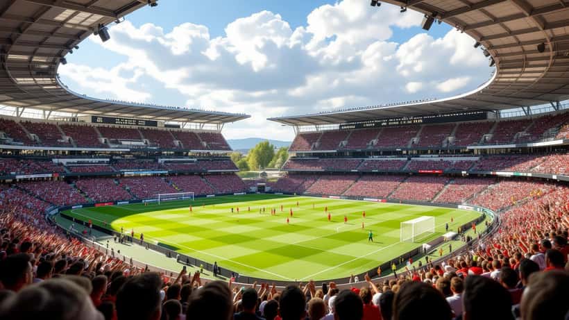 Stade de football à Lausanne, ambiance match international Lausanne – Flamengo 2026