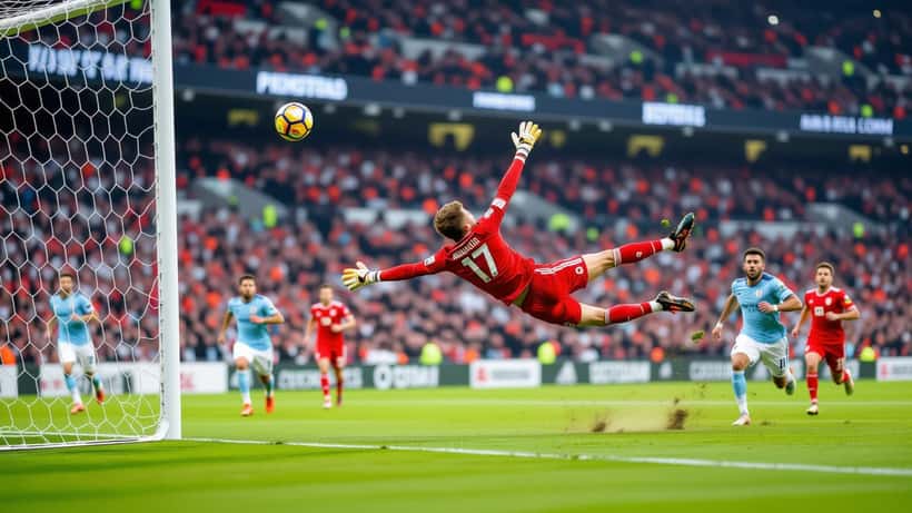 Senne Lammens pariert einen Ball im Premier-League-Stadion