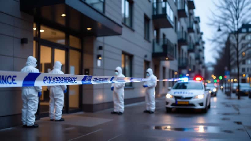 Polisbil vid ett bostadsområde i Sverige – utredning av misstänkt gängrelaterat ungdomsbrott 2026