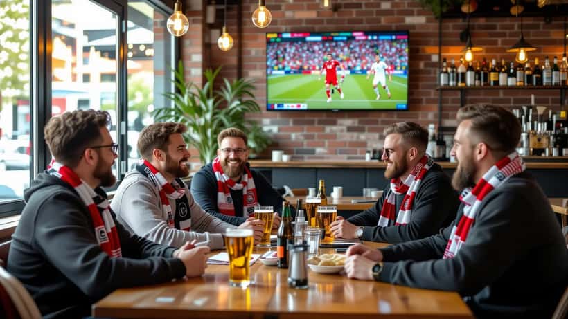 Norsk fotballfan ser La Liga-kamp på TV mens han sjekker Viaplay-abonnement på mobil