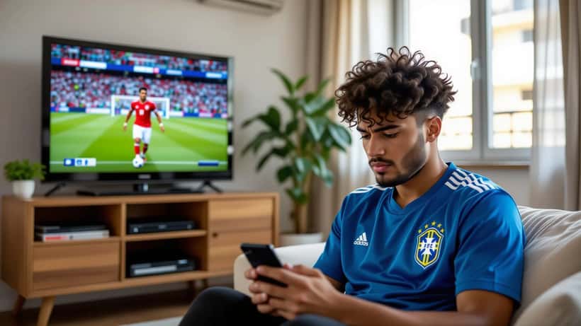 Torcedor frustrado com transmissão travada de futebol no celular