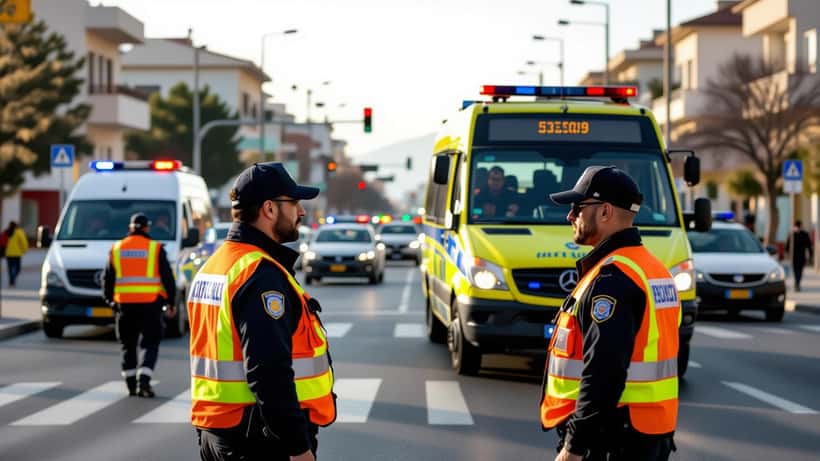 Scena di emergenza dopo l'incidente dello scuolabus a Mazara del Vallo