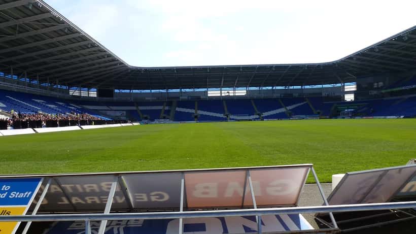 Cardiff City Stadium exterior view, venue of the August 2026 Welsh Championship derby between Cardiff City and Wrexham