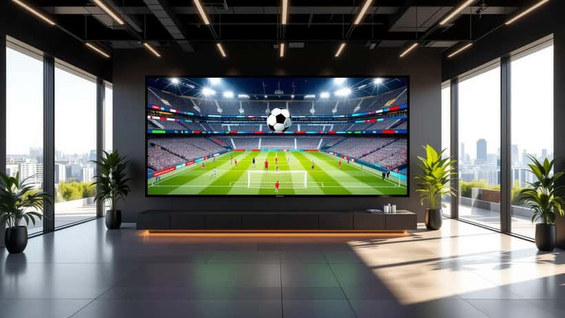 Tableau du tournoi de la Coupe du monde 2026 analysé sur un écran dans un bureau suisse minimaliste