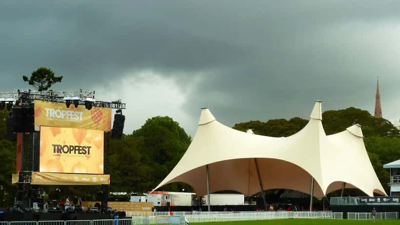 Crowd watching Tropfest film festival at Centennial Park Sydney Australia