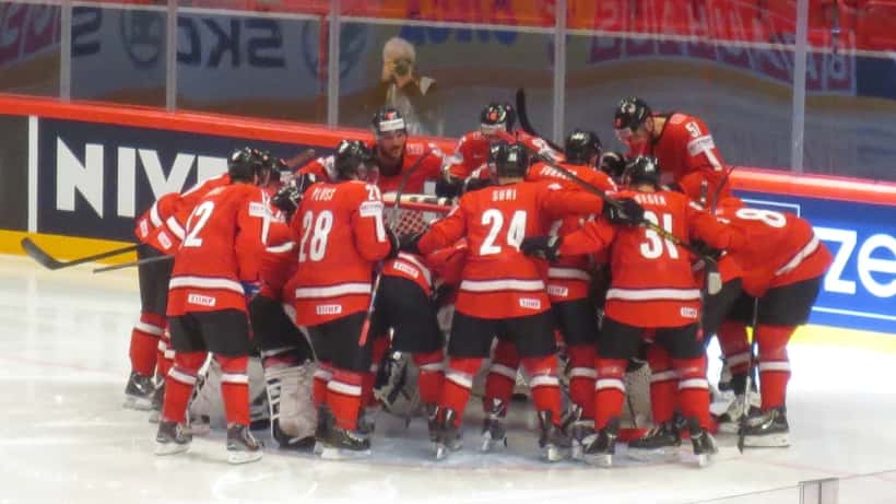 Équipe de Suisse lors de la demi-finale du Championnat du Monde de hockey 2013