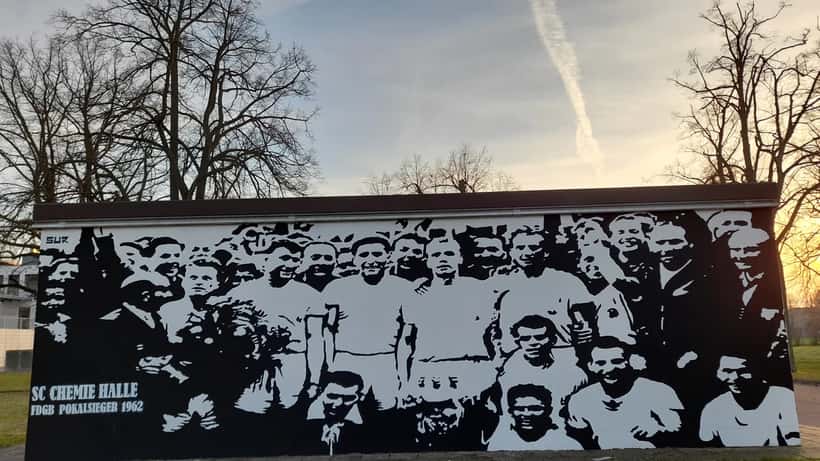 Wandgestaltung zum FDGB-Pokalsieg des Halleschen FC 1962 in Halle an der Saale