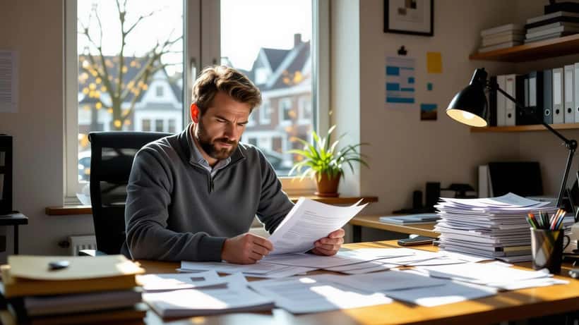 Nederlandse werkgever bestudeert UWV loonsanctiebrief op kantoor in Utrecht