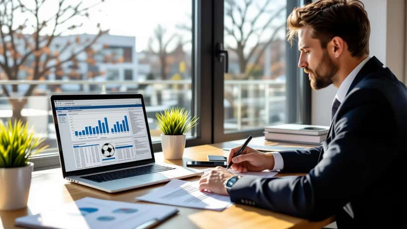 Financieel adviseur bestudeert grensoverschrijdende belasting- en transferdocumenten aan een bureau