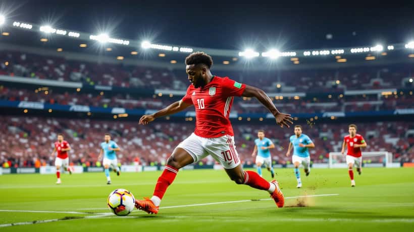 Karim Adeyemi sprinting with the ball during a Borussia Dortmund match