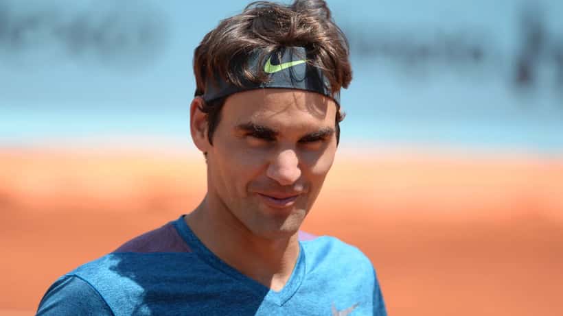 Roger Federer on court during tennis match