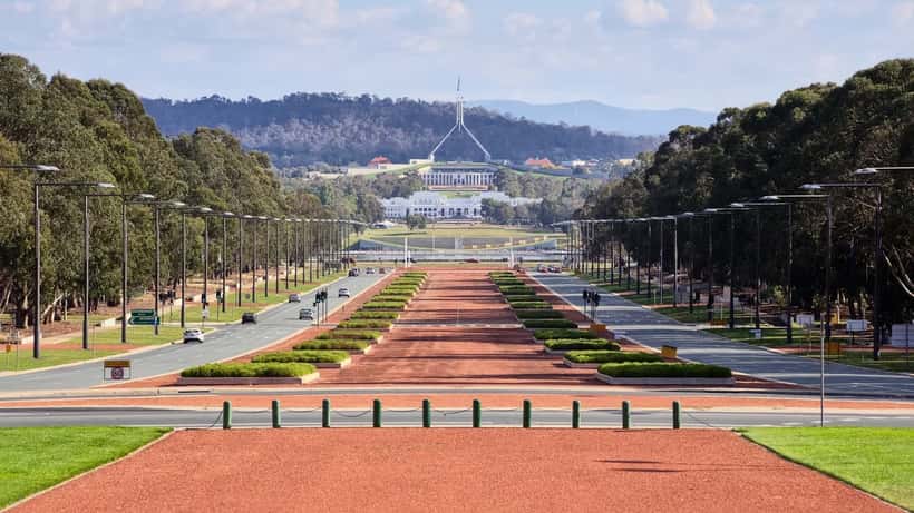 ANZAC Parade from the Australian War Memorial in Canberra, representing heritage protection laws in Victoria