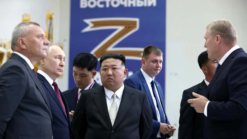 Kim Jong-un og Vladimir Putin møtes i 2023 – symbolbilde for det tettere forsvarsamarbeidet mellom Nord-Korea og Russland