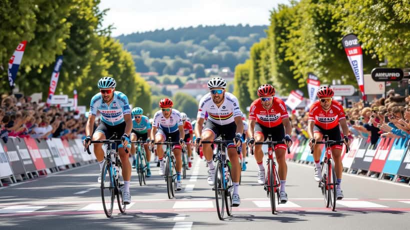 Cyclistes professionnels français en action lors du Championnat de France de cyclisme 2026