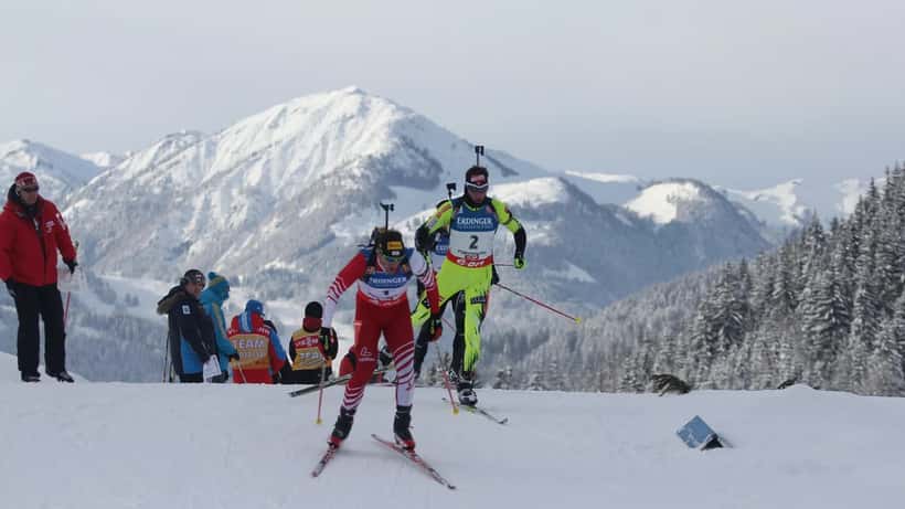 Christoph Sumann beim Biathlon-Weltcup in Hochfilzen, Österreich