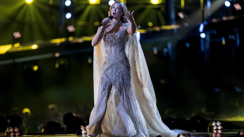 Delta Goodrem esittää kappaletta Eclipse Euroviisujen 2026 semifinaalissa Wienissä